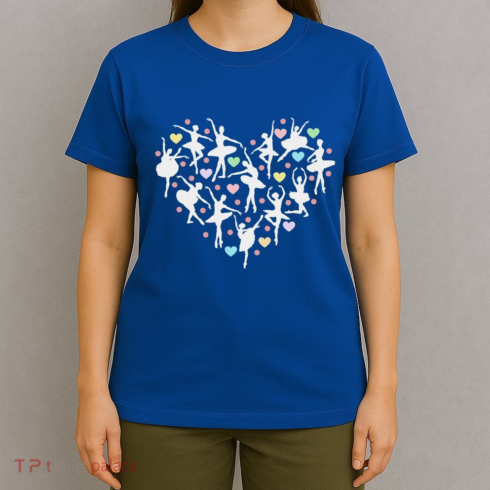 Ballerina Dancer Heart Valentines Day T-Shirt