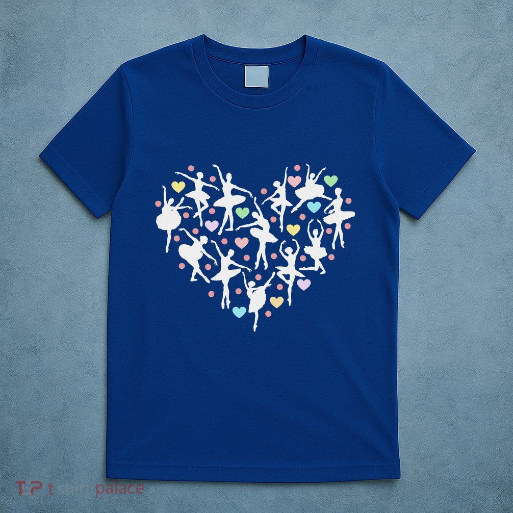 Ballerina Dancer Heart Valentines Day T-Shirt