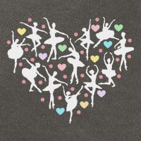 Ballerina Dancer Heart Valentines Day Cotton Canvas Backpack