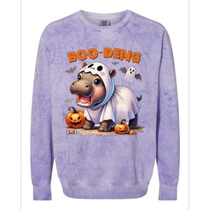 Boo Deng Halloween Baby Pygmy Hippo Bouncy Pig Moo Deng Colorblast Crewneck Sweatshirt