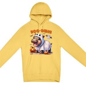 Boo Deng Halloween Baby Pygmy Hippo Bouncy Pig Moo Deng Premium Pullover Hoodie