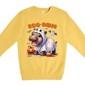 Boo Deng Halloween Baby Pygmy Hippo Bouncy Pig Moo Deng Premium Crewneck Sweatshirt