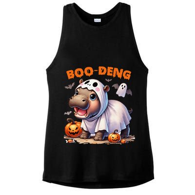 Boo Deng Halloween Baby Pygmy Hippo Bouncy Pig Moo Deng Ladies PosiCharge Tri-Blend Wicking Tank