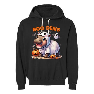 Boo Deng Halloween Baby Pygmy Hippo Bouncy Pig Moo Deng Garment-Dyed Fleece Hoodie
