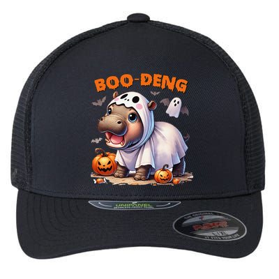 Boo Deng Halloween Baby Pygmy Hippo Bouncy Pig Moo Deng Flexfit Unipanel Trucker Cap