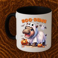 Boo Deng Halloween Baby Pygmy Hippo Bouncy Pig Moo Deng Mug