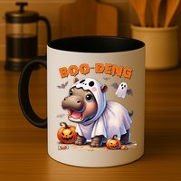 Boo Deng Halloween Baby Pygmy Hippo Bouncy Pig Moo Deng Mug