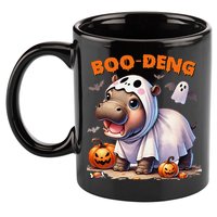 Boo Deng Halloween Baby Pygmy Hippo Bouncy Pig Moo Deng 11oz C Handle Ceramic Mug