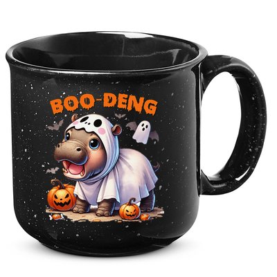 Boo Deng Halloween Baby Pygmy Hippo Bouncy Pig Moo Deng 15oz Campfire Ceramic Mug