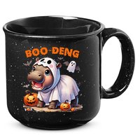 Boo Deng Halloween Baby Pygmy Hippo Bouncy Pig Moo Deng 15oz Campfire Ceramic Mug