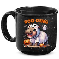 Boo Deng Halloween Baby Pygmy Hippo Bouncy Pig Moo Deng 15oz Campfire Ceramic Mug