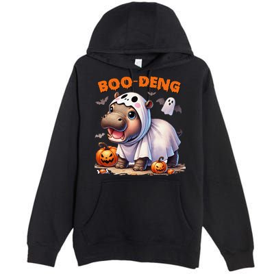 Boo Deng Halloween Baby Pygmy Hippo Bouncy Pig Moo Deng Premium Pullover Hoodie