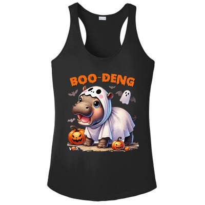 Boo Deng Halloween Baby Pygmy Hippo Bouncy Pig Moo Deng Ladies PosiCharge Competitor Racerback Tank
