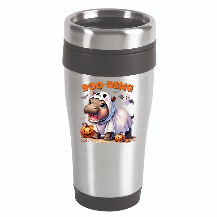 Boo Deng Halloween Baby Pygmy Hippo Bouncy Pig Moo Deng 16oz Travel Tumbler