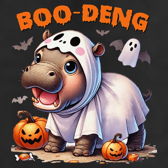 Boo Deng Halloween Baby Pygmy Hippo Bouncy Pig Moo Deng Trucker Hat