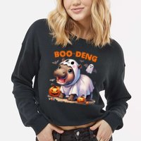Boo Deng Halloween Baby Pygmy Hippo Bouncy Pig Moo Deng Cropped Pullover Crew