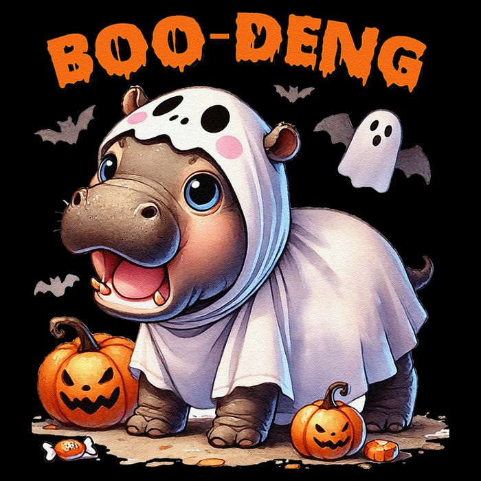 Boo Deng Halloween Baby Pygmy Hippo Bouncy Pig Moo Deng Wool Snapback Cap