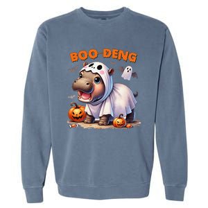 Boo Deng Halloween Baby Pygmy Hippo Bouncy Pig Moo Deng Garment-Dyed Sweatshirt