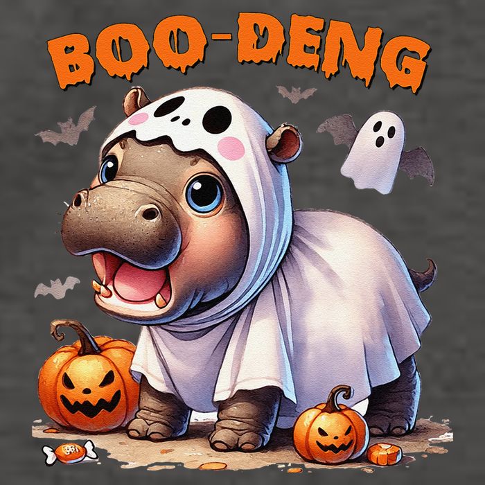 Boo Deng Halloween Baby Pygmy Hippo Bouncy Pig Moo Deng Vector Backpack
