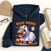 Boo Deng Halloween Baby Pygmy Hippo Bouncy Pig Moo Deng Hoodie