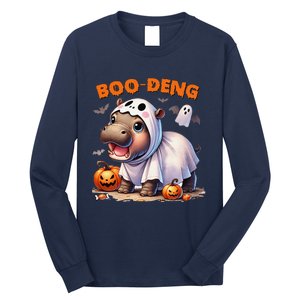 Boo Deng Halloween Baby Pygmy Hippo Bouncy Pig Moo Deng Long Sleeve Shirt