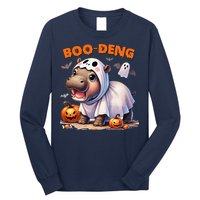 Boo Deng Halloween Baby Pygmy Hippo Bouncy Pig Moo Deng Long Sleeve Shirt