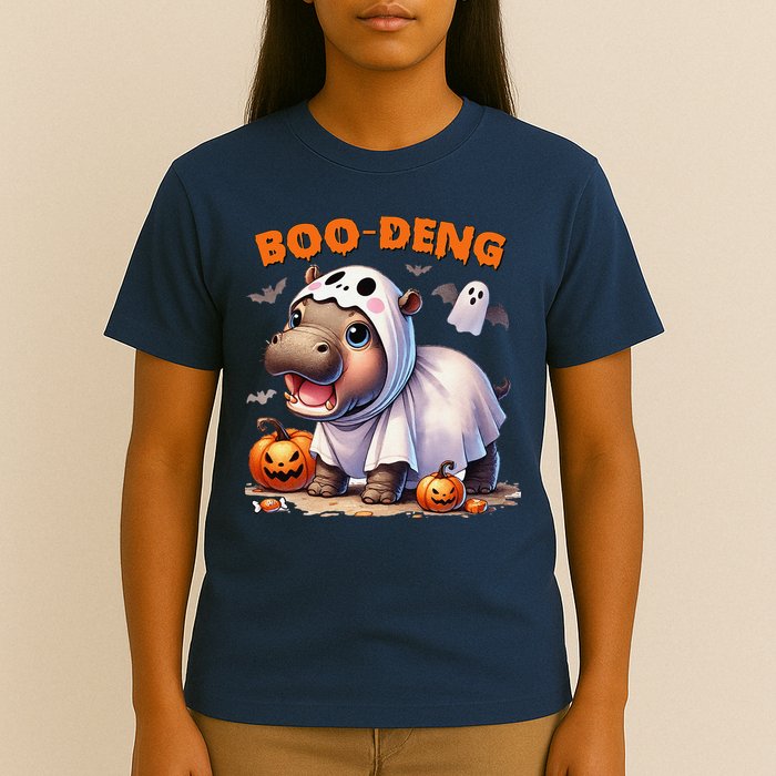 Boo Deng Halloween Baby Pygmy Hippo Bouncy Pig Moo Deng T-Shirt