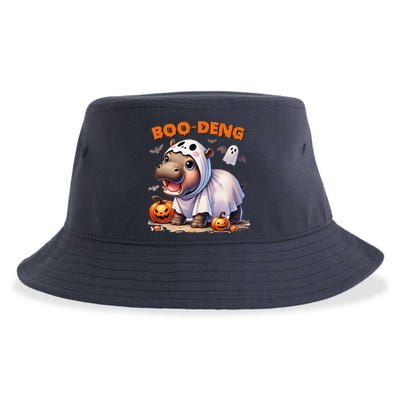 Boo Deng Halloween Baby Pygmy Hippo Bouncy Pig Moo Deng Sustainable Bucket Hat