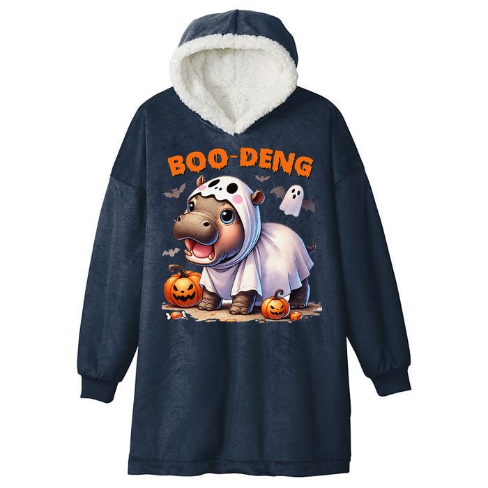 Boo Deng Halloween Baby Pygmy Hippo Bouncy Pig Moo Deng Hooded Wearable Blanket