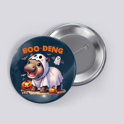 Boo Deng Halloween Baby Pygmy Hippo Bouncy Pig Moo Deng Button