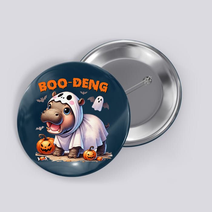 Boo Deng Halloween Baby Pygmy Hippo Bouncy Pig Moo Deng Button