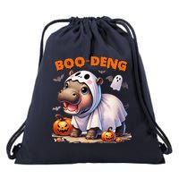 Boo Deng Halloween Baby Pygmy Hippo Bouncy Pig Moo Deng Drawstring Bag