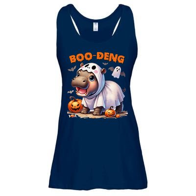 Boo Deng Halloween Baby Pygmy Hippo Bouncy Pig Moo Deng Ladies Essential Flowy Tank