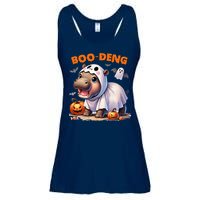 Boo Deng Halloween Baby Pygmy Hippo Bouncy Pig Moo Deng Ladies Essential Flowy Tank