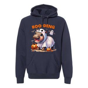 Boo Deng Halloween Baby Pygmy Hippo Bouncy Pig Moo Deng Premium Hoodie