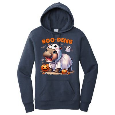 Boo Deng Halloween Baby Pygmy Hippo Bouncy Pig Moo Deng Women's Pullover Hoodie