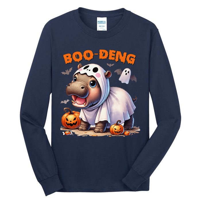 Boo Deng Halloween Baby Pygmy Hippo Bouncy Pig Moo Deng Tall Long Sleeve T-Shirt