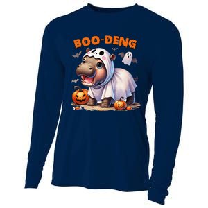 Boo Deng Halloween Baby Pygmy Hippo Bouncy Pig Moo Deng Cooling Performance Long Sleeve Crew