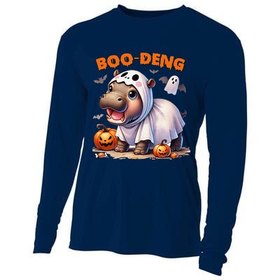Boo Deng Halloween Baby Pygmy Hippo Bouncy Pig Moo Deng Cooling Performance Long Sleeve Crew