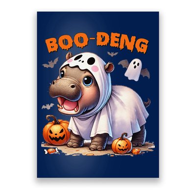 Boo Deng Halloween Baby Pygmy Hippo Bouncy Pig Moo Deng Poster