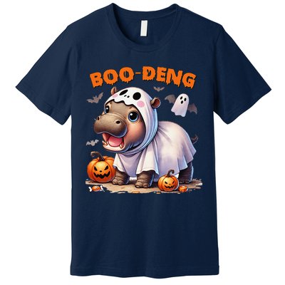 Boo Deng Halloween Baby Pygmy Hippo Bouncy Pig Moo Deng Premium T-Shirt