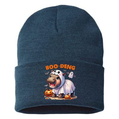 Boo Deng Halloween Baby Pygmy Hippo Bouncy Pig Moo Deng Sustainable Knit Beanie