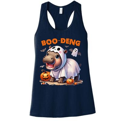 Boo Deng Halloween Baby Pygmy Hippo Bouncy Pig Moo Deng Womens Tank Top