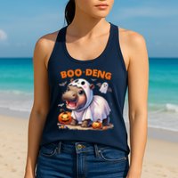 Boo Deng Halloween Baby Pygmy Hippo Bouncy Pig Moo Deng Womens Tank Top