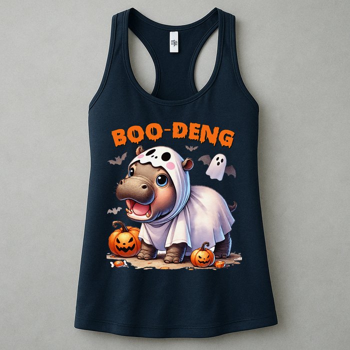 Boo Deng Halloween Baby Pygmy Hippo Bouncy Pig Moo Deng Womens Tank Top