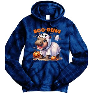 Boo Deng Halloween Baby Pygmy Hippo Bouncy Pig Moo Deng Tie Dye Hoodie