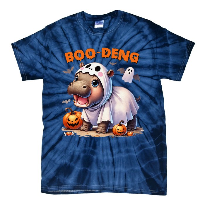 Boo Deng Halloween Baby Pygmy Hippo Bouncy Pig Moo Deng Tie-Dye T-Shirt