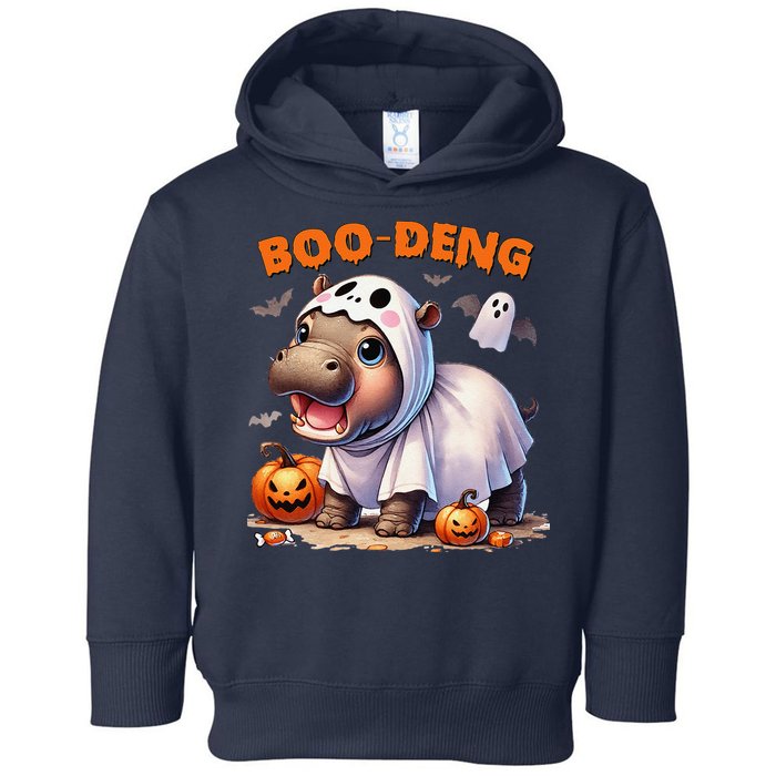 Boo Deng Halloween Baby Pygmy Hippo Bouncy Pig Moo Deng Toddler Hoodie