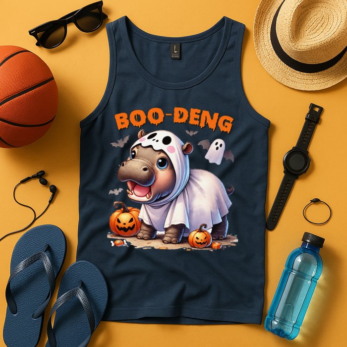 Boo Deng Halloween Baby Pygmy Hippo Bouncy Pig Moo Deng Tank Top