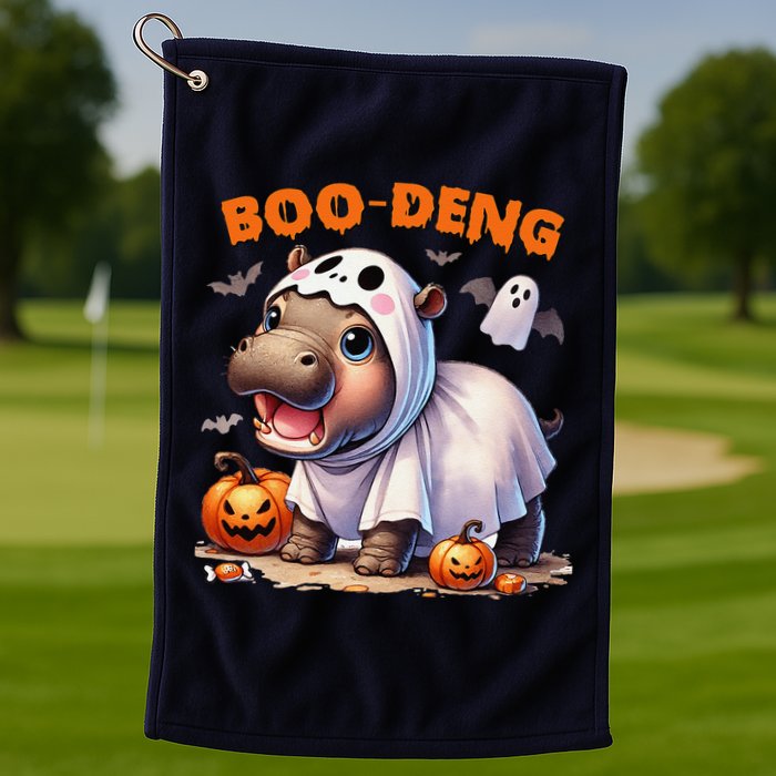 Boo Deng Halloween Baby Pygmy Hippo Bouncy Pig Moo Deng Golf Towel
